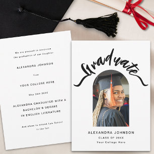 Anúncio Graduação Foto Arquivo Moderno de Graduados Script