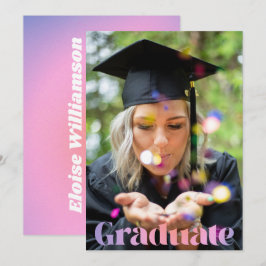 Anúncio Graduação Foto Ousada Retro Gradiente Rosa Roxo