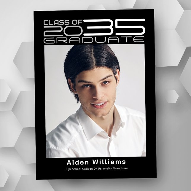 Anúncio Graduação Fotônica Sofisticada Moderna (Available in high quality print or instant download for quick messaging, email or self printing.)