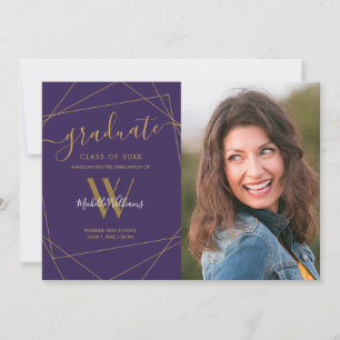 Anúncio Graduação Geométrica de Foto Roxo Moderna