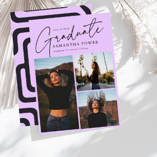 Anúncio Graduação Geométrica de Imagens do Script Moderno 