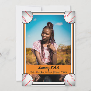 Anúncio Graduação Laranja e Negra de Baseball
