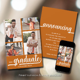 Anúncio Graduação Laranja Queimado Moderno 4 Fotos