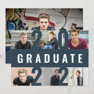 Anúncio Graduação marinho gráfico de colagem de fotos mode