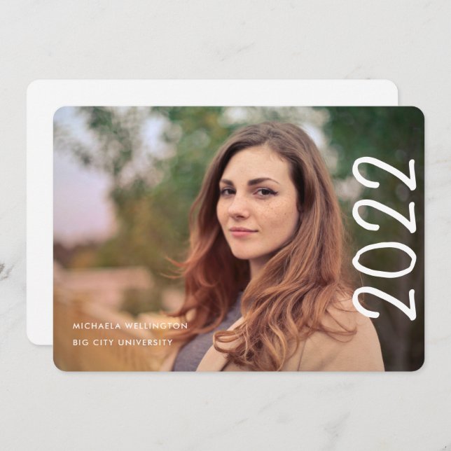 Anúncio Graduação moderna da Universidade de Fotografias d (Frente/Verso)