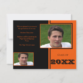 Anúncio Graduação moderna do Quad Preto e Laranja