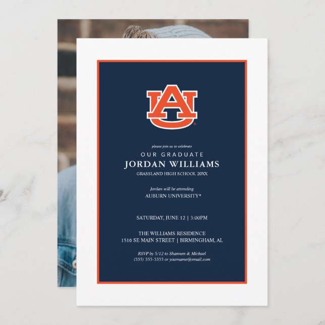 Anúncio Graduação na Universidade de Auburn – Auburn Tiger (Frente/Verso)