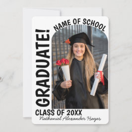 Anúncio Graduação neutra em arco simples elegante