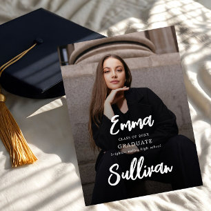 Anúncio Graduação no Ensino Médio com Foto em Letra Modern