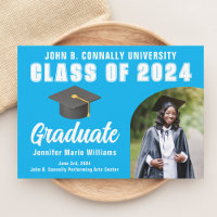Graduação Personalizada de Foto do Formando Azul S