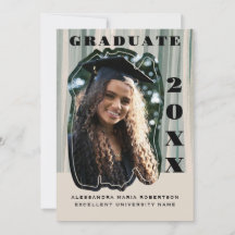 Graduação personalizada de fotos beige sage verde 