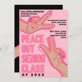 Anúncio Graduação Pink Neon Lights da Escola Peace Out