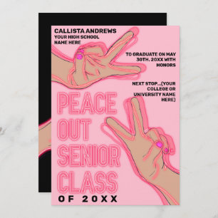 Anúncio Graduação Pink Neon Lights da Escola Peace Out