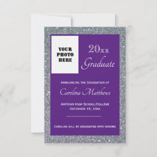 Anúncio Graduação Prateado Roxo
