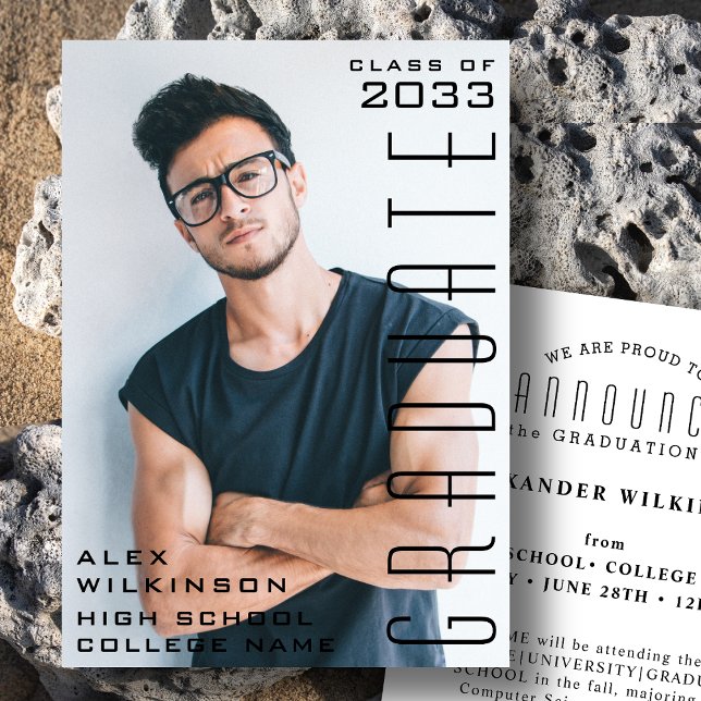 Anúncio Graduação Simples de Fotografia da Tipografia Negr (Criador carregado)