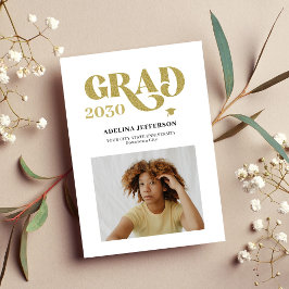 Anúncio Graduação simples em ouro de fotografia de tipogra