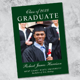 Anúncio Graduação Verde da Faculdade de Fotos Elegante