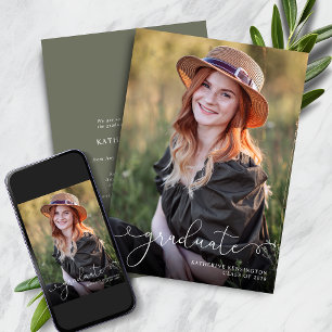 Anúncio Graduação Verde de Sage Fotográfica Elegante