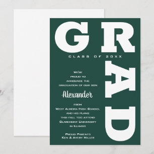 Anúncio Graduação Verde Escuro Grad Bold Branco 