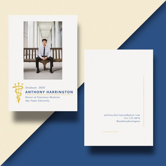 Anúncio Graduação Veterinária Aggie Blue Dourado (Criador carregado)