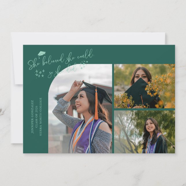 Anúncio Graduada Verde Ela Acreditou Multi Foto (Frente)