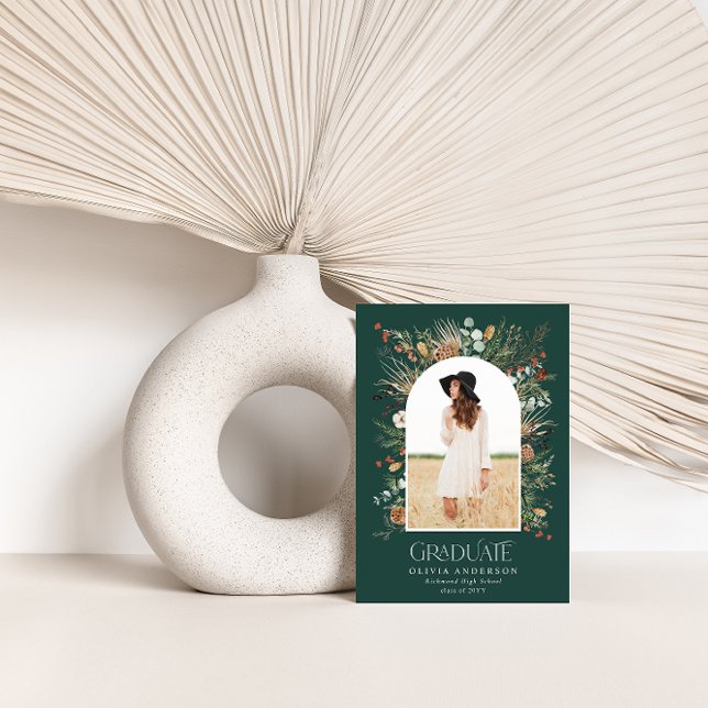 Anúncio Graduado arco 1 foto natural botânico moderno (Criador carregado)