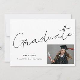Anúncio Graduate Photo Graduation Flat Announcement Card