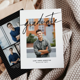 Anúncio Graduate trendy modern script photo graduation