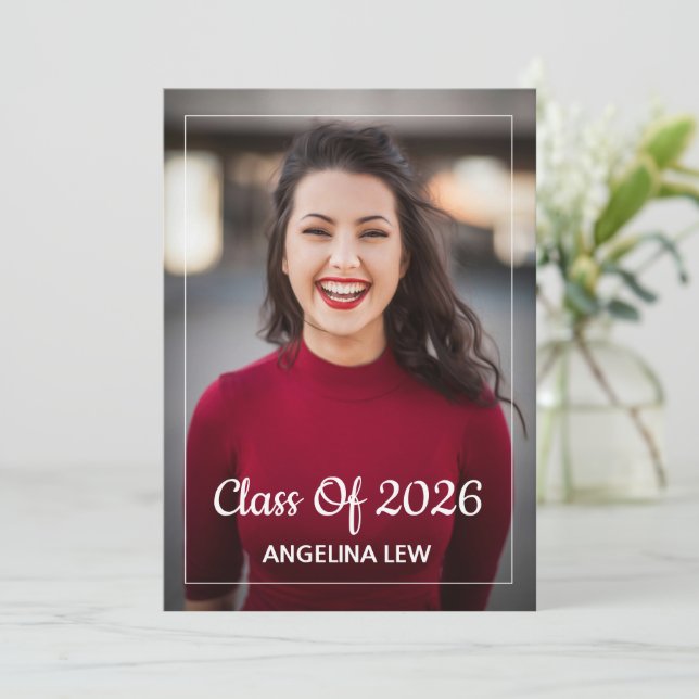 Anúncio Graduation Announcement Card Template (Em pé/Frente)