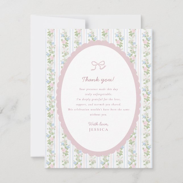 Anúncio Grandmillennial Floral Baby Shower Thank you card (Frente)