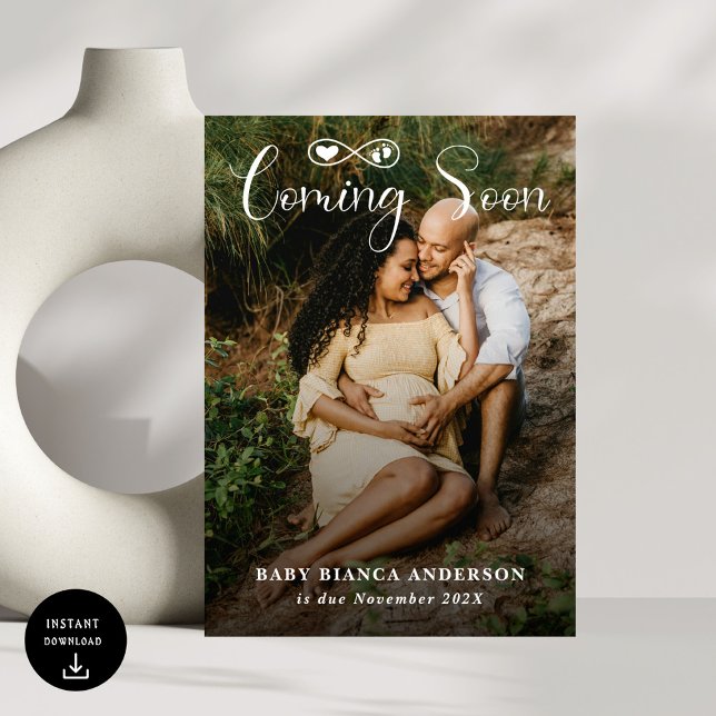 Anúncio Gravidez de Foto em Breve para Bebê (Criador carregado)