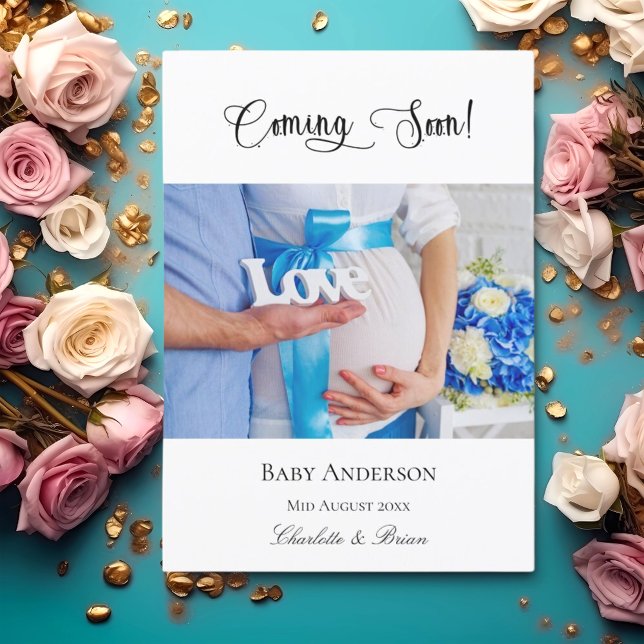 Anúncio Gravidez em breve grávida foto do bebê azul (Criador carregado)