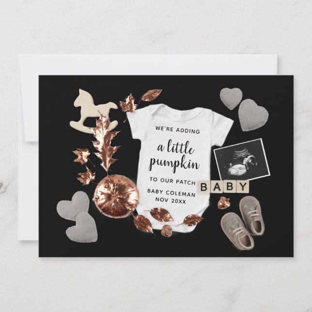 Anúncio Gravidez Queda Ação de Graças Pumpkin Baby (Frente)