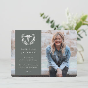 Anúncio GrayGreen Caduceus Medical School Foto para gradua