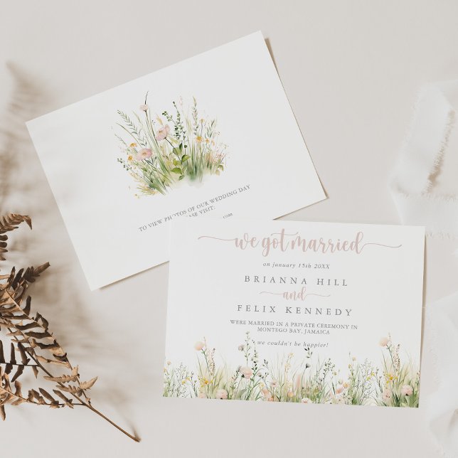 Anúncio Greenery Boho Wildflower Elopement (Criador carregado)