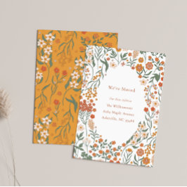 Anúncio Groovy Boho Orange Wildflower Movendo novo endereç