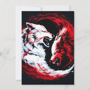 Anúncio Guerreiro Lobo Cósmico Branco Vermelho