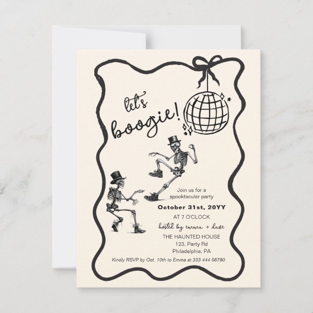 Anúncio Halloween Adult Dancing Party esqueletos da discot (Frente)