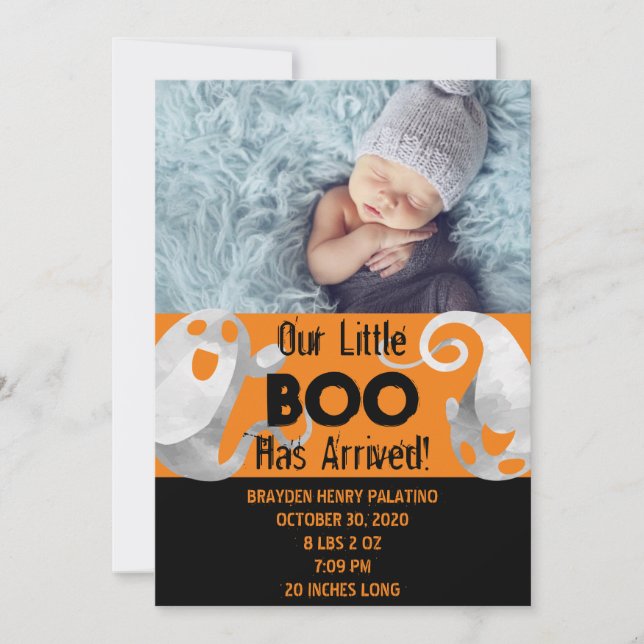 Anúncio Halloween Spooky Boo Cutie Birth (Frente)