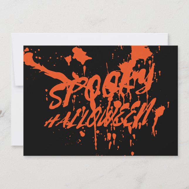 Anúncio Halloween Spooky Splash Retro Red Orange Horror (Frente)