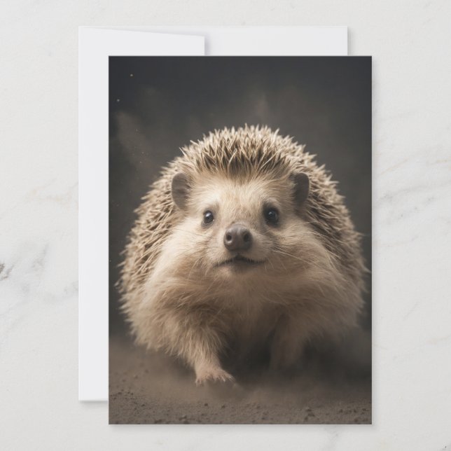 Anúncio Hedgehog Animais Selvagens Arte Retrato Dramática  (Frente)