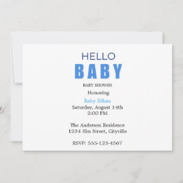 Anúncio Hello Baby Ethan Shower Invitation