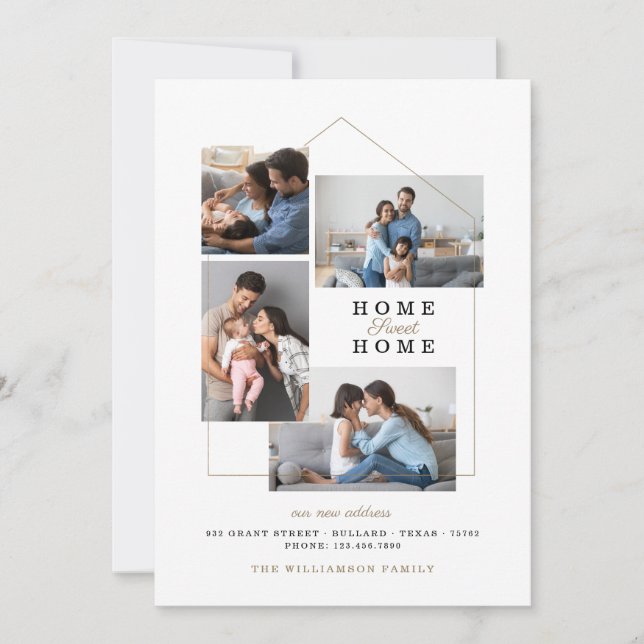 Anúncio Home Sweet Home Photo Colage Novo Endereço Movendo (Frente)