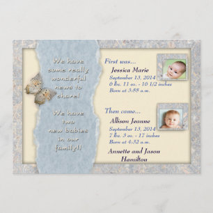 Anúncio Huggable do nascimento dos gêmeos