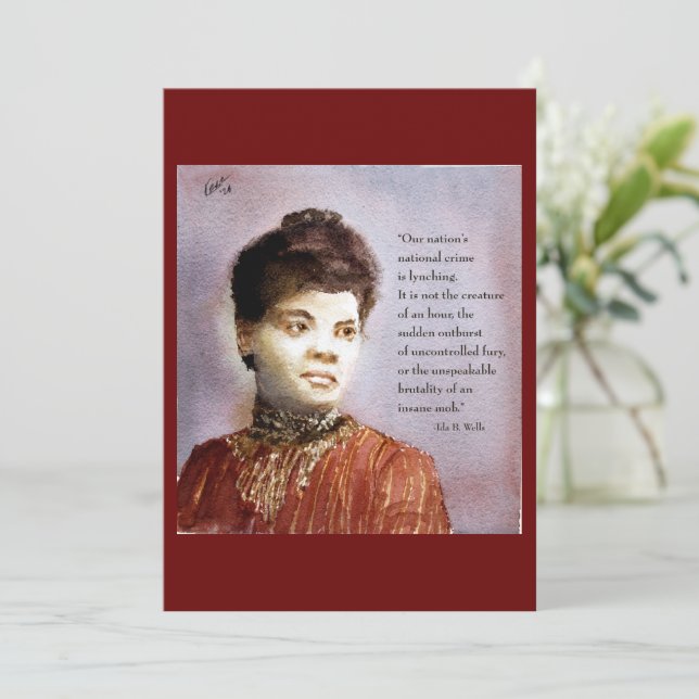 Anúncio Ida B Wells & Citação Lindo Aquarela  (Em pé/Frente)