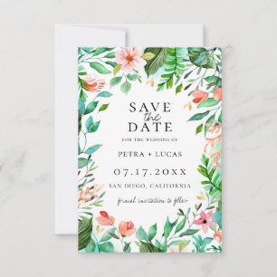 Anúncio Ilha Botânica Floral Coral Save The Date