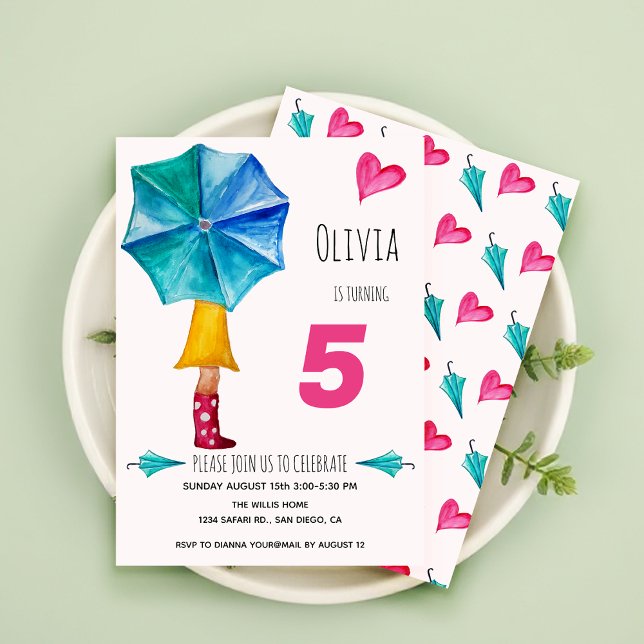 Anúncio Ilustração de Aquarela da Menina de Guarda-chuvas  (Criador carregado)