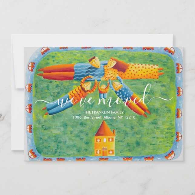 Anúncio Ilustração de Família Mudamos para uma Nova Casa (Frente)