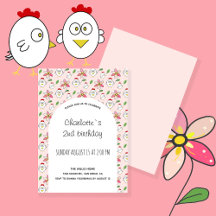 Ilustração de Frango Fofo em Rosa