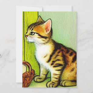 Anúncio Ilustração de Gato de Tabby de Vintage